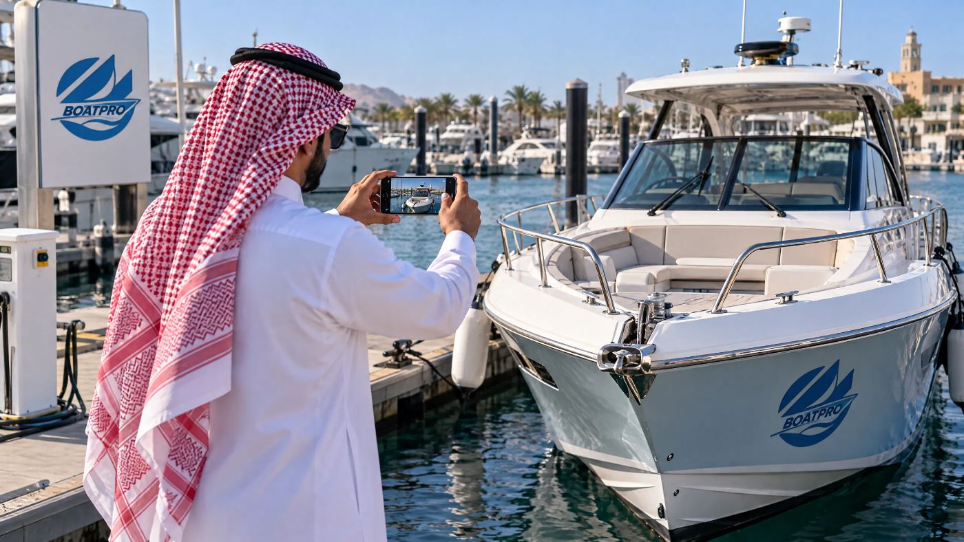 تجهيز بيانات القارب للتأجير وعرضه على منصة بحرية