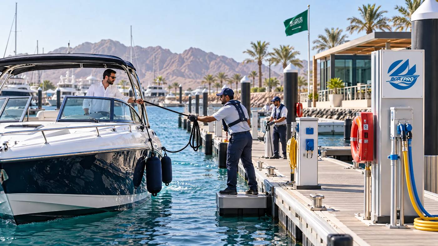 خدمات المراسي البحرية في السعودية: دليلك لاختيار المرسى المناسب لقاربك | BoatPro